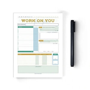 Page Eleven Paper Goods Undated Health & Fitness 80-Sheet Daily Notepad - NWT